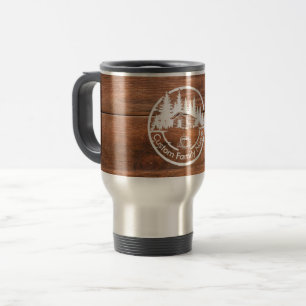 Caneca Térmica Cabana Rústica de Madeira   Nome da Família Person