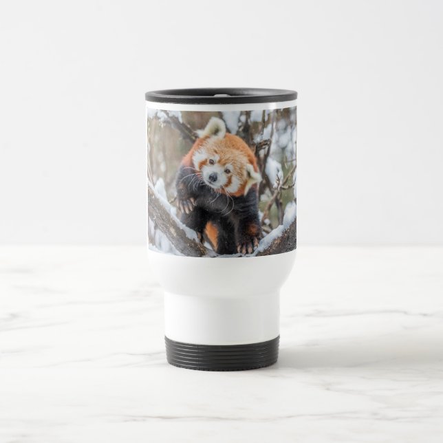 Caneca Térmica Cabeça de Balançar Panda Vermelha (Centro)