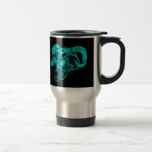 Caneca Térmica Cabeça do Demônio Negro e Design Verde