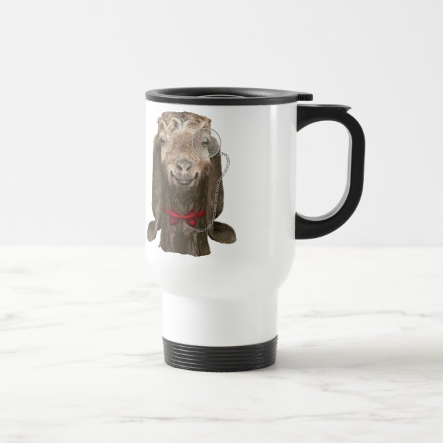 Caneca Térmica Cabra Núbia Engraçada Com Monóculo (Direita)