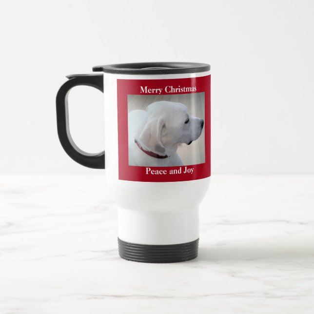 Caneca Térmica Cachorro Branco Cachorro Branco Cachorro Vermelho  (Esquerda)