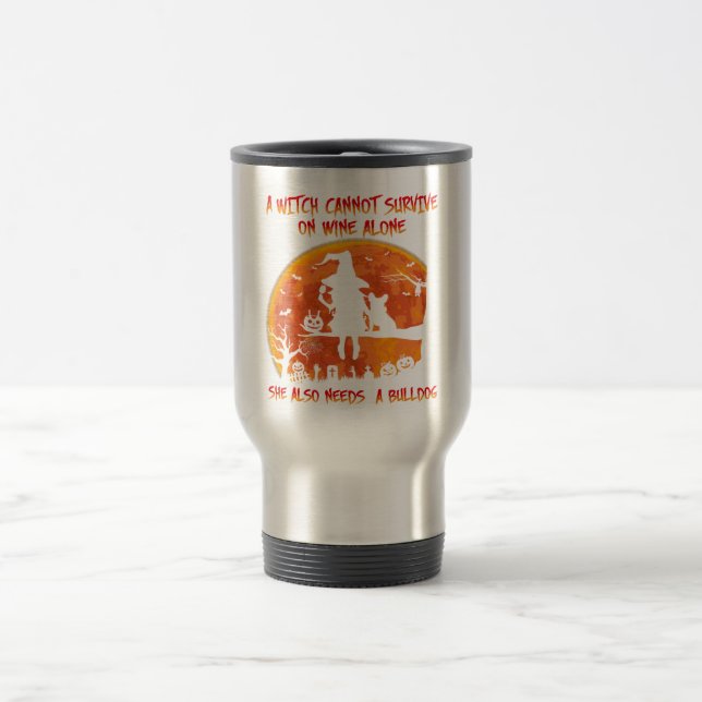 Caneca Térmica Cachorro Buldogue Halloween (Centro)