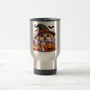 Caneca Térmica Cachorro/cachorrinho de Halloween bonito