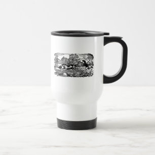 Caneca Térmica Cachorro correndo ilustração antiga de arte de est