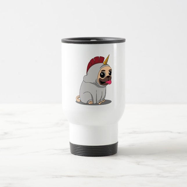 Caneca Térmica Cachorro de Pug, Filhote, (Centro)