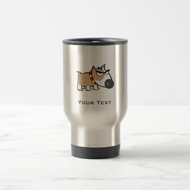Caneca Térmica Cachorro Irritado; aspecto metálico (Centro)