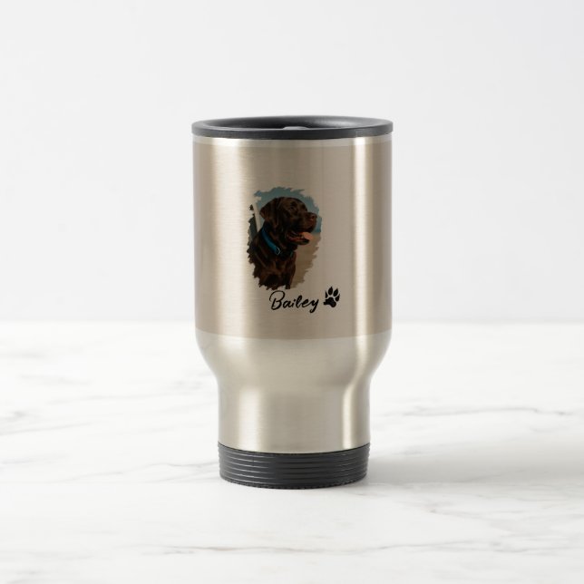 Caneca Térmica Cachorro Labrador de Chocolate Bonito - Bailey | P (Centro)