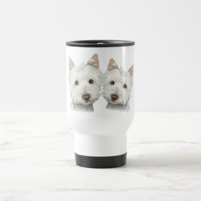 Caneca Térmica Cães bonitos de Westie (Centro)