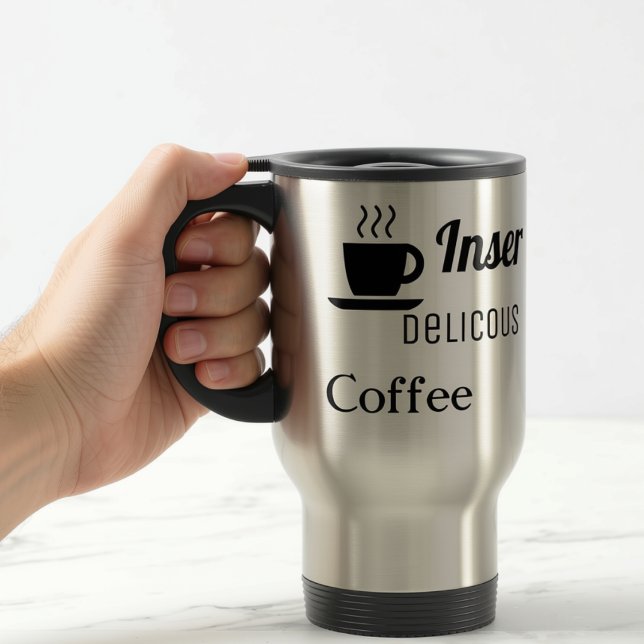 Caneca Térmica Café canhoto de Delicous da inserção (Criador carregado)