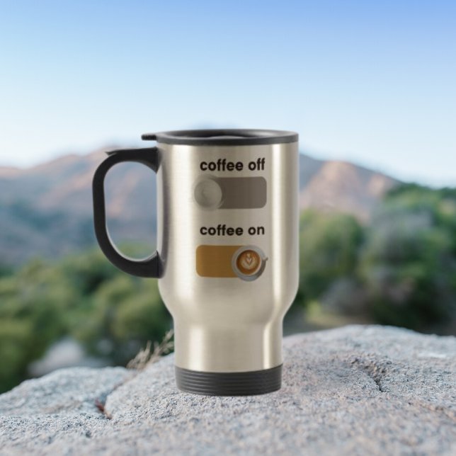 Caneca Térmica Café Com Café Ativado (Enjoy sipping your coffee while you are on mode on with this travel/commute tumbler.)