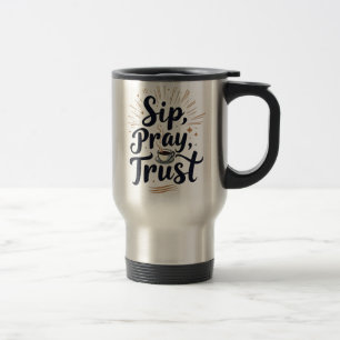 Caneca Térmica Café De Confiança De Sip Pray E Jesus Lover