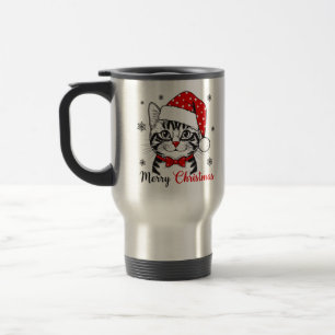 Caneca Térmica Café de Natal Meowy   Feriado Gato Feriado Fresco