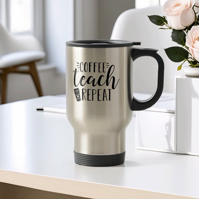 Caneca Térmica Café, Ensino, Repetir | Professora Bonita (Criador carregado)