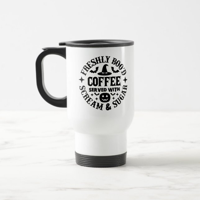 Caneca Térmica Café Frescamente Assombrado Servido com Grito e Aç (Esquerda)