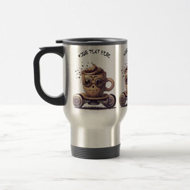 CANECA TÉRMICA CAFÉ INTELECTUAL EM PELE (Esquerda)