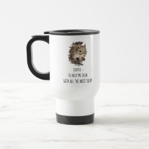 Caneca Térmica Café me ajuda a lidar com todos os Loucos esquilo 