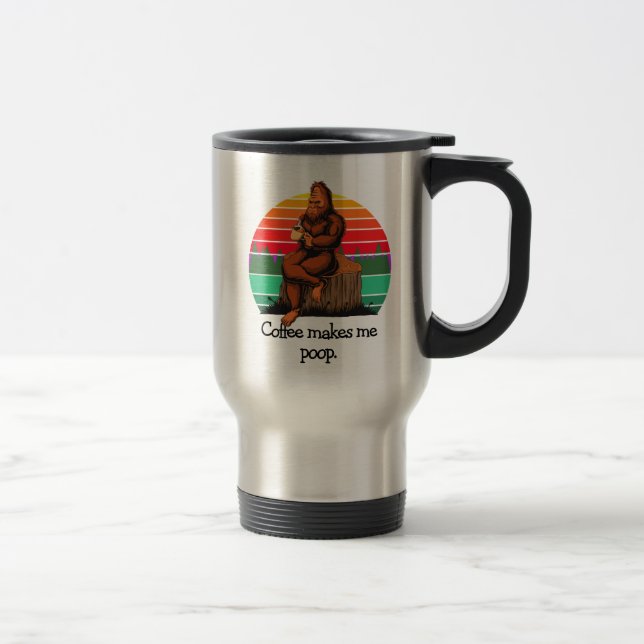 Caneca Térmica Café Me Torna Bigfoot Sasquatch Engraçado 15oz (Direita)