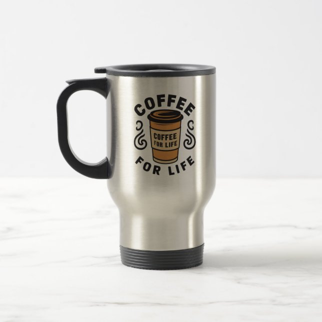 Caneca Térmica Café para a vida - Lança seu amor pelo café com (Esquerda)