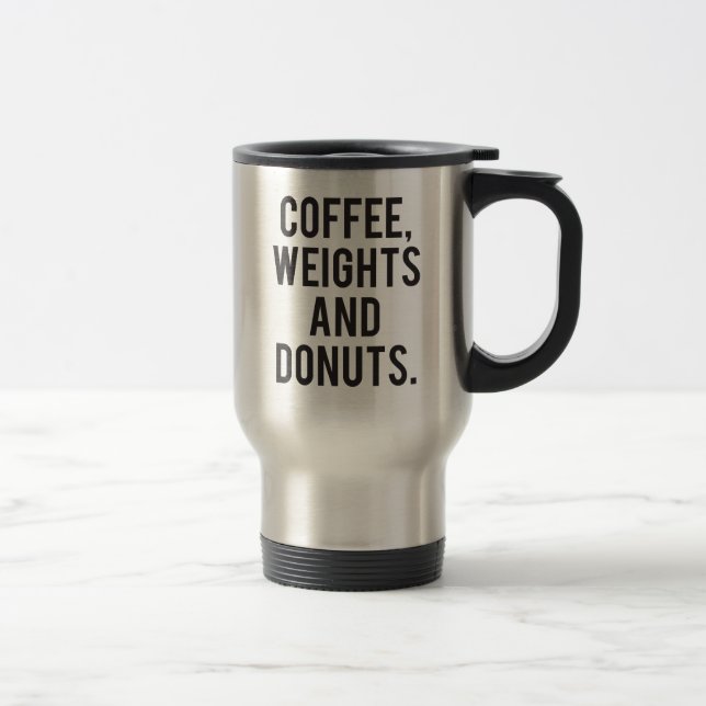 Caneca Térmica Café, pesos e rosquinhas - Gym engraçado da (Direita)