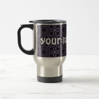 Caneca Térmica Caleidoscópio de punho preto e roxo