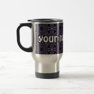 Caneca Térmica Caleidoscópio preto e roxo do punk