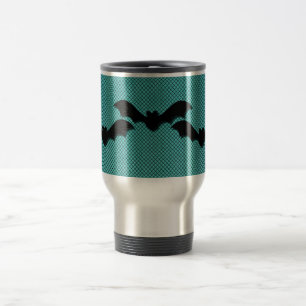 Caneca Térmica Cama de Dia das Bruxas, Teal