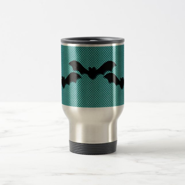 Caneca Térmica Cama de Dia das Bruxas, Teal (Centro)