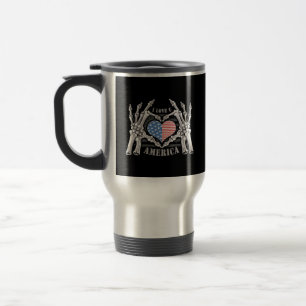 Caneca Térmica Camada Editável de Trabalho de arte de Mão de Skel