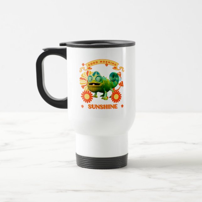 Caneca Térmica Camaleão Engraçado Bom Dia Sol (Esquerda)