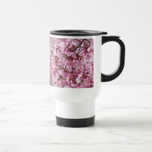 Caneca Térmica Camélias Sakura Camadas Rosa Pastel