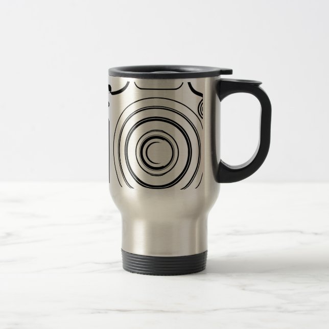 Caneca Térmica Câmera branca e preta (Direita)