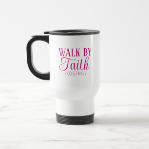 Caneca Térmica Caminhada por Faith Christian Living Pink Simple