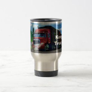 Caneca Térmica Caminhão de carga vermelho para crianças e caminho