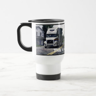 Caneca Térmica Caminhão de Mercadorias Branco Big Rig para Caminh