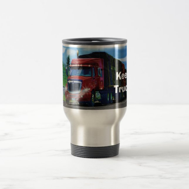 Caneca Térmica Caminhões para caminhoneiros e amantes de caminhõe (Centro)