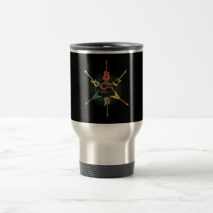 Caneca Térmica Camisa De Violão. Estilo Retroativo, Presente Par