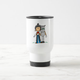 Caneca Térmica Camisas de Cowgirl com Cavalo em Formato de Boneco