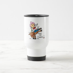 Caneca Térmica Camisas e Presentes de Cowgirl em Bastão Montando