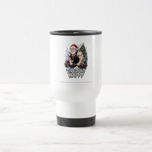 Caneca Térmica Camiseta de Academia do Papai Noel Anime Cansado M