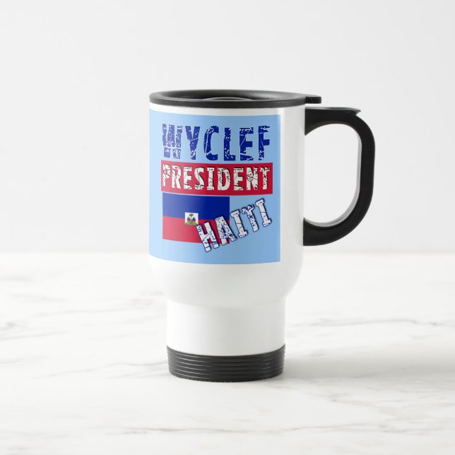Caneca Térmica Camiseta do presidente Haiti de WYCLEF, canecas, (Direita)