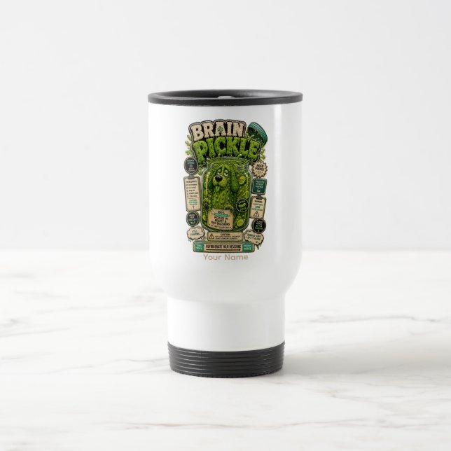 Caneca Térmica Camiseta engraçada personalizada Brain Pickle para (Centro)