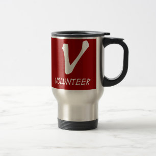 Caneca Térmica Camiseta voluntário, botões voluntários e mais