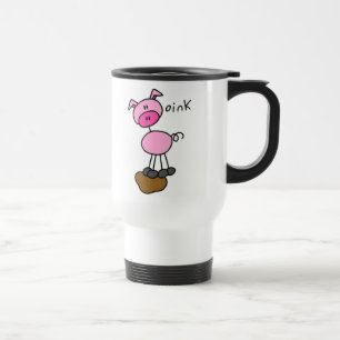 Caneca Térmica Camisetas e Presentes de Porco em Formato de Bonec