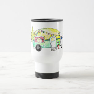 Caneca Térmica Campanha Feliz Retro Gira e Branca