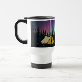 Caneca Térmica Camping - Snoozing Camper under Aurora Borealis