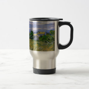 Caneca Térmica Campo de Trigo Verde com Cipreste por Van Gogh.