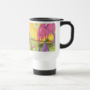 Caneca Térmica Campo dos desenhos animados dos cogumelos