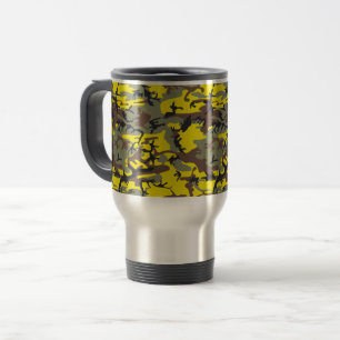 Caneca Térmica Camuflagem Amarela e Marrom, Militar, Exército