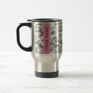 Caneca Térmica Camuflagem Cinza Neve de Inverno Personalize seu n
