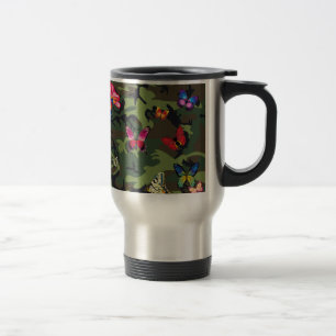 Caneca Térmica camuflagem de borboletas